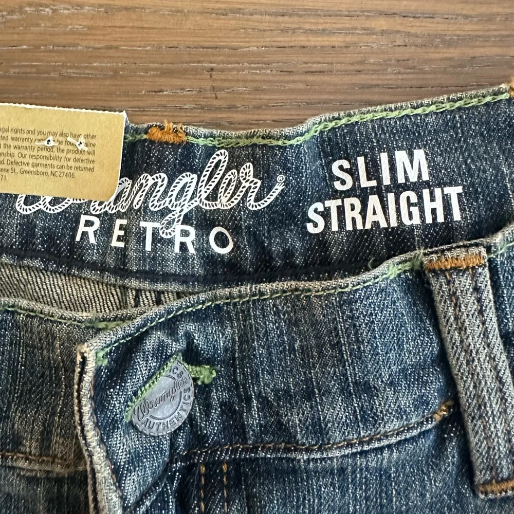 Wrangler Retro Slim Straight Denim Jeans‎ Size 36x38 New With Tags - Picture 5 of 6